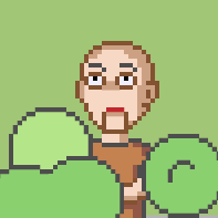 Small monk robot in the bushes